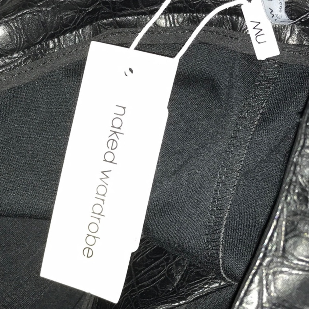 Naked wardrobe faux crocodile leather cargo joggers black size xs - Picture 7 of 7